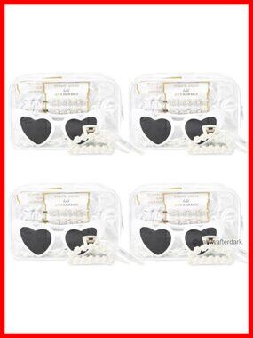Bridesmaid Proposal Gift Set Clear Toiletry Bag Pearl Hair Clips Scrunchies